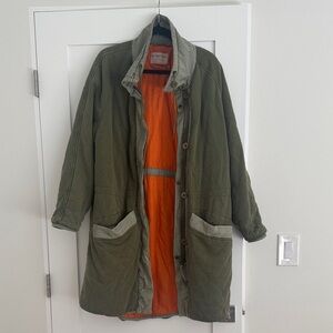 Free People Olive Green Quilted Coat